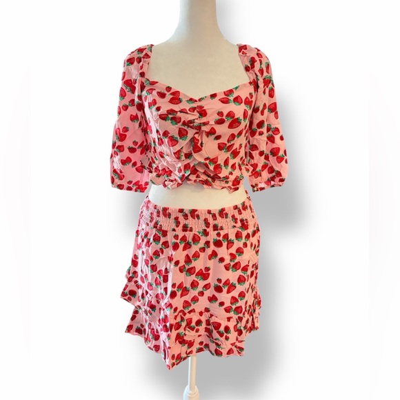 Betsey Johnson Dresses & Skirts - Luv Betsey by Betsey Johnson Strawberry Print Two Piece Set – Women’s Small NWT